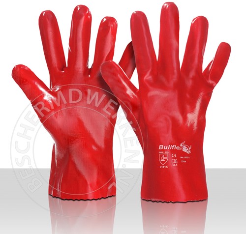 Werkhandschoenen PVC rood 27cm