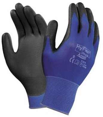 Ansell HyFlex 11-618 handschoen - zwart/blauw - 9
