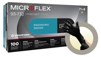 Ansell MicroFlex MidKnight Touch 93-732 handschoen - zwart - 7½-8