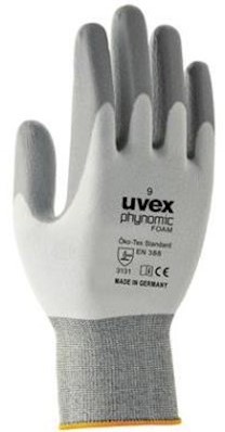 uvex phynomic foam handschoen - grijs/wit - 6