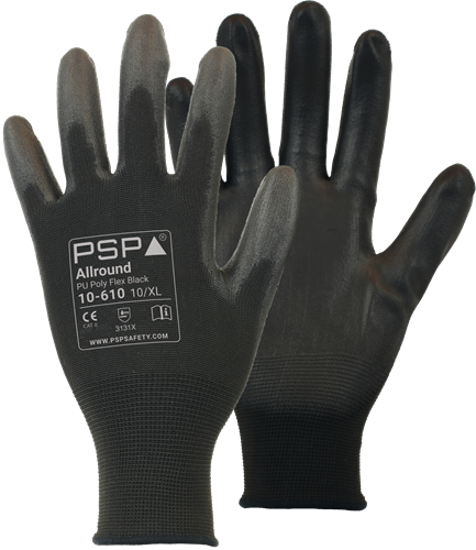 PSP 10-610 PU Zwart Werkhandschoen Per 12 Paar - 8/m