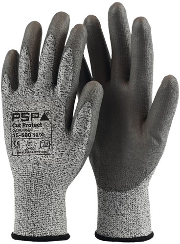 PSP 15-600 Cut Protect Cut D PU Grey Werkhandschoen - grijs - 8/m