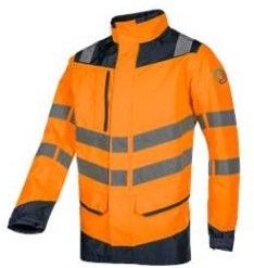Sioen 682A Birkum regenjas - fluo oranje/marineblauw - xl