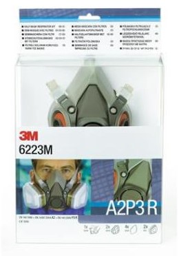 3M 6223M starterskit voor halfgelaatsmaskers met A2-P3 R filtercombinatie