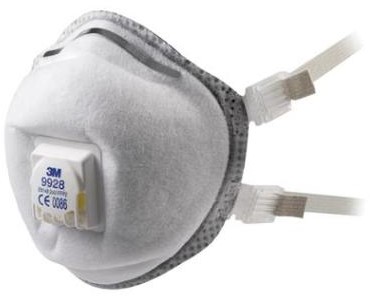 3M 9928 stofmasker FFP2 R D met uitademventiel