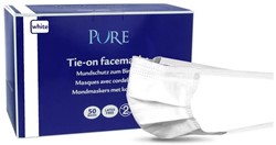 Pure mondmasker met koordjes wit