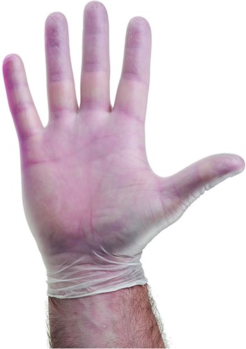 Vinyl handschoenen Naturel gepoederd