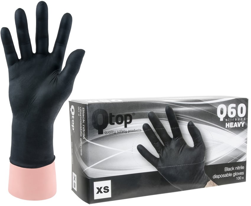 Profeet creatief Bezighouden Qtop Q60 Heavy Nitril Zwarte Handschoenen | Stolwijk Beschermd Werken