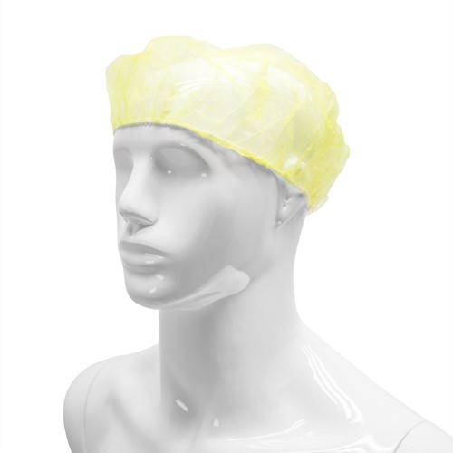 Haarnetje Baret wokkel geel