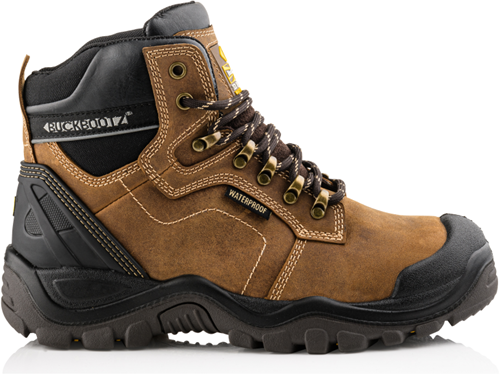 BuckBootz Schoen BSH009 Hoog S3 + KN - bruin bsh009br - 43