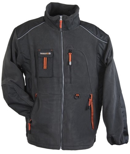 Terratrend Fleecejas 6657 - 6351 grijs/oranje - xl