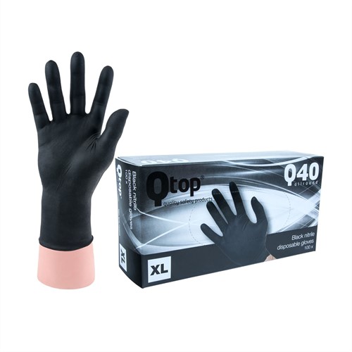 Qtop Q40 Zwarte Nitrile Handschoenen - 10/xl