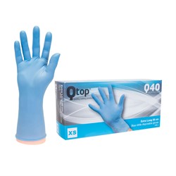 Qtop Q40 Extra lang 30CM Blauwe Nitril Handschoenen
