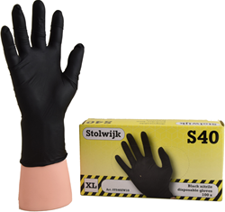 Stolwijk S40 Zwarte Nitril Handschoenen